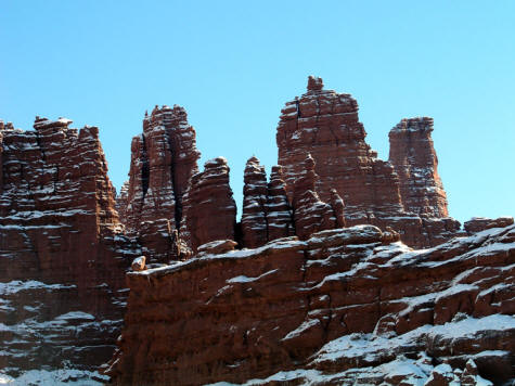 Fisher Towers in Winter