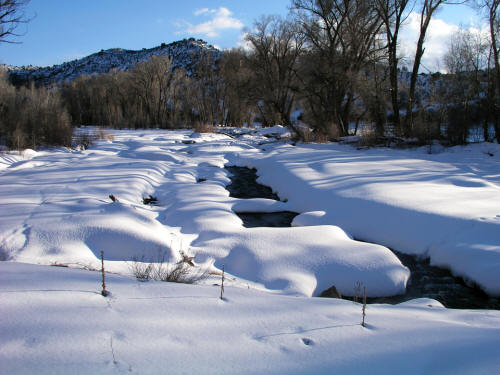 Cow Creek in Winter Snow