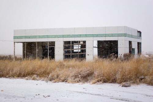 Route 66 gas station ruins