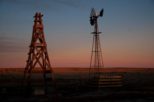 Windmills at sunrise