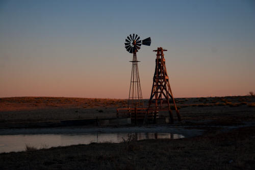 Windmills at sunrise